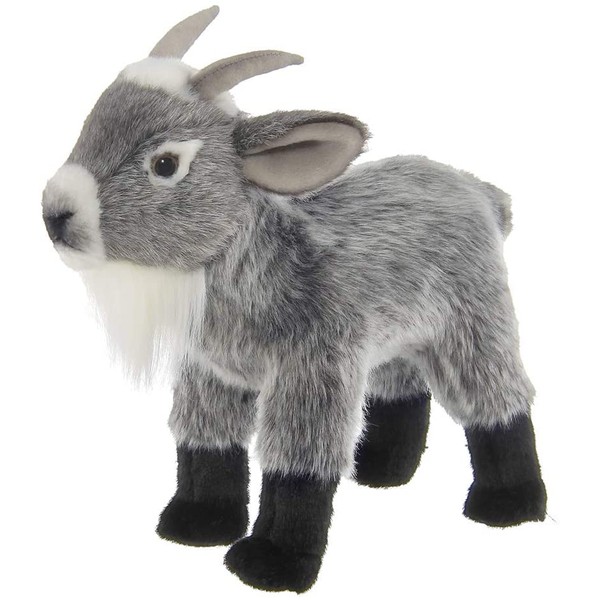 Bearington Garret Plush Gray Goat Stuffed Animal, 12 Inches