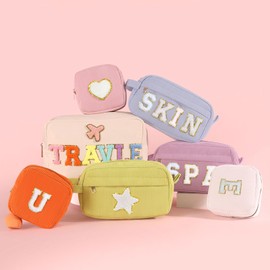 Pocmimut - Bolsa de maquillaje para mujeres y adolescentes, regalo de cumpleaños ideal para novia, profesora y madre, Mini-Rosa, Mini, 3XL