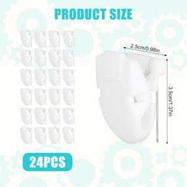 24pcs Cubicle Clips, Fabric Panel Wall Clips Plastic Cubicle Pins for Hanging Pictures Photo Frame Office Notes Memos Messages (White)