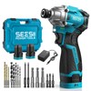 SEESII 16.8V Impact Driver Kit, 1/4" Hex Cordless Impact Driver