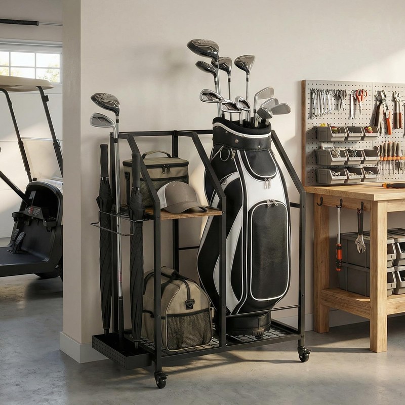 VonDream Golf Storage Organizer for Garage, Golf Bag Storage Rack