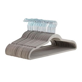BUY IN WEB Gray Velvet Hangers 30 Pack, Non Slip Clothes Hangers, Sturdy Space Saving Hangers for Suits, Shirts, Dresses & Jackets, Slim Velvet Hangers, Hold Up to 11lbs