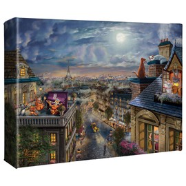 Thomas Kinkade Studios The Aristocats Love Under the Moon 8" x 10" Gallery Wrapped Canvas
