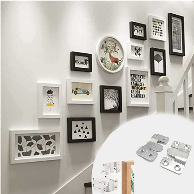 10 Pieces of Picture Frame Embedded Concealed Bracket, Heavy Interlocking