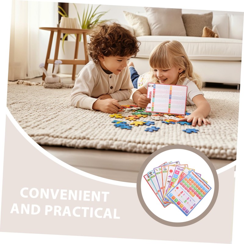 Operitacx 8pcs Math Learning Chart Multiplication Division Addition Subtraction for