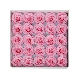 Riyuwal 25 Pcs Pink Preserved Flowers Soap Flowers Artificial Flowers Forever Roses Real Looking Fake Rose Flower Artificial Rose Flower Heads for Birthday Anniversary Wedding(Pink)