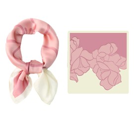 [KQHOMEI] Scarf Summer Women's Scarf, Silk, 27.6 x 27.6 inches (70 x 70 cm), Summer Scarf Length Square Bag Decoration, Hair Decoration, Commuting to Work Office Uniform Scarf, a14
