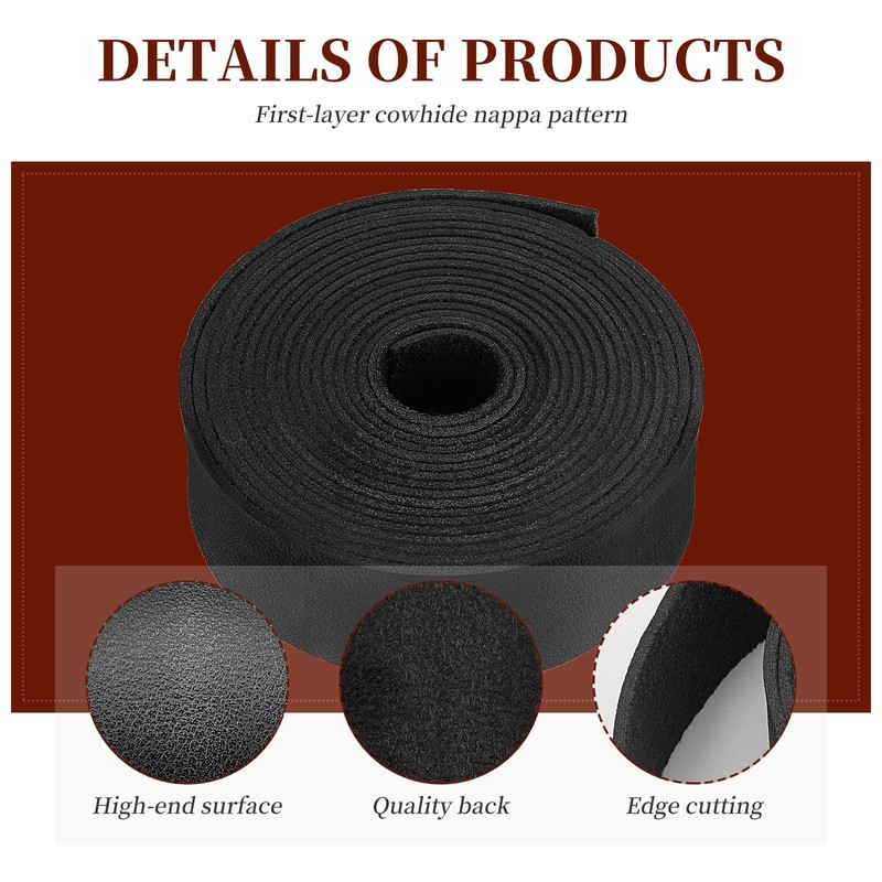 BENECREAT Leather Tape, Roll, Lychee Pattern, Single Sided Leather, Synthetic