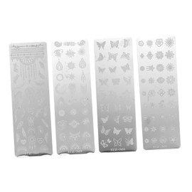 Ipetboom Floral Nail Stamping Templates 4 Sheets Butterflies Nail Art Stamps for DIY Manicure
