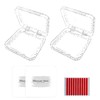 happykau Nail Tips, 24 Pieces, Nail Tips, Short, Korean, Short,