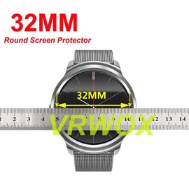 VRWOX[ 3-Pcs TPU Screen Protector For Universal Round Watch HD Film,Anti-Scratch, Anti-Fingerprint, Bubble Free (32MM)