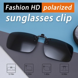 TERAISE Polarized Unisex Clip on Outdoor Sunglasses,HD Flip Up Sunglasses Clip on Glasses,High Beam Headlights Reduced,Glare-Free(S)