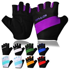 RURALIZM Half-Finger Cycling Bike Gloves with Shock-Absorbing Foam & Anti-Slip Grip Ultra-Durable Palm for Mountain Biking, Road Cycling, and Long-Distance Rides. (Violet, Medium)