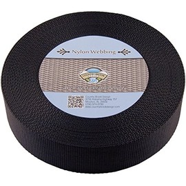 Country Brook Design - Durable 2 Inch Heavy Duty Nylon Webbing - 3 Vibrant Colors (Black, 5 Yards)