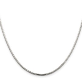 Diamond2Deal Sterling Silver 1.75mm Snake Chain Necklace