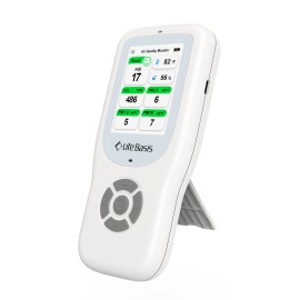 10-in-1 Multi-Function Sensor Air Quality Temperature Humidity Monitor Carbon Dioxide PM2.5/10 HCHO TVOC AQI DetectionColor: Black, Accuracy: 0.02