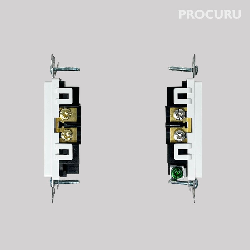 [40-Pack] PROCURU 20 Amp Decorator Commercial Grade Outlet Receptacle, Tamper