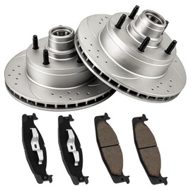 KAC - 297.5mm Front Brake Kit for 1994-1996 Ford F-150, 1994-2001 Ford E-150 Econoline,Disc Brake Rotors Ceramic Brakes Pads