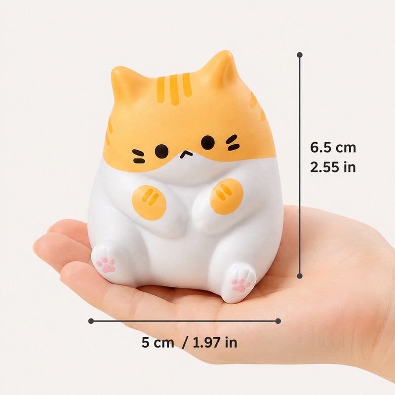Slow Rebound Cat Squeeze Toy for Fidgeting – Soft PU