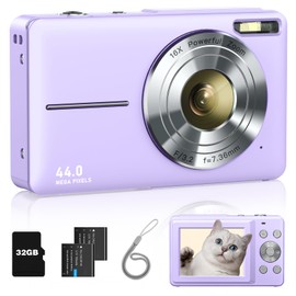 Lecran Digital Camera, 44 Megapixels, 1080P Video Recording, Autofocus, AF Function, HD Camera, Image Stabilization, Lightweight, Portable, Convenient to Carry, USB C Charging, 2.4 Inch IPS Screen,