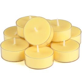 Natural Citronella Tea Light Candles, Tiny Soy Wax Aromatherapy Citronella Tealights Set of 12 - 4 Hours Burning - Great Gift for Summer Outdoors Indoors Home Garden Patio Balcony