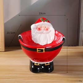 Xmas Ceramic Raised Cat Bowl Elevated Dog Bowls Cat Food Bowl Medium Water and Food Dish, Microwave and Dishwasher Safe Christmas Decorations Indoor