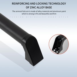 8FT Modern Aluminum Handrail Set - ADA Compliant Indoor & Outdoor Stair Railing. 1.4" Diameter Grab Bar. Wall-Mounted with 90°Wall Return End. Ideal for Safe Grip，Rust Free(Matte Black, 8FT)