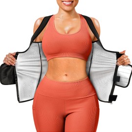 TrainingGirl Sauna Sweat Suit for Women Waist Trainer Workout Faja Weight Vest Body Shaper Shirt Band