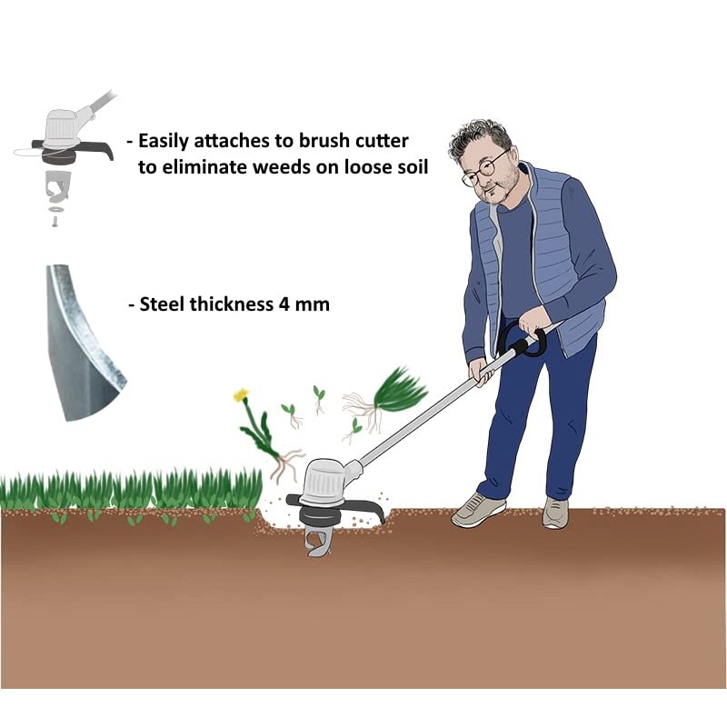 Weed Root Removal Head Tiller – Trimmer Attachment - Root