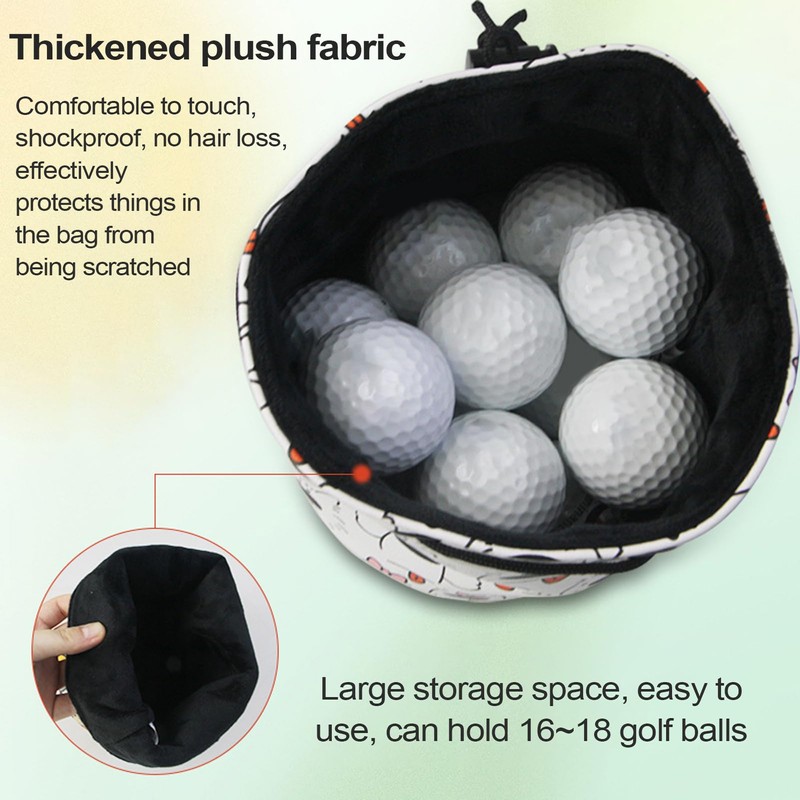 Golf Valuables Pouch | Store 12-18 Balls Valuables Organizer Tee