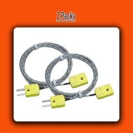 QDYXPXWH Compatible with Most K-Type thermocouples 78-inch K-Type thermocouple Extension Cable Suitable for Data Loggers and Instruments as a high-Temperature Flexible Wire
