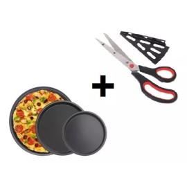 Addict Charolas Para Pizza + Tijeras Cortadoras Rebanadoras Pizza