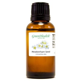 GreenHealth Meadowfoam Seed Carrier Oil - 1 fl oz (30 ml) Glass Bottle w/Euro Dropper - 100% Pure Carrier Oil
