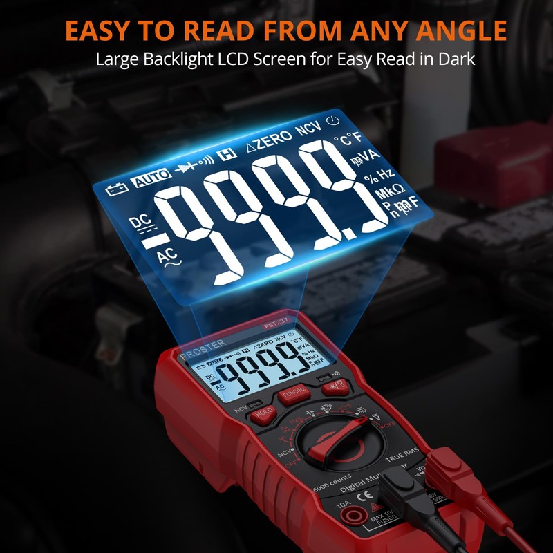 Proster Digital Multimeter 6000 Counts TRMS Auto Range NCV Detector