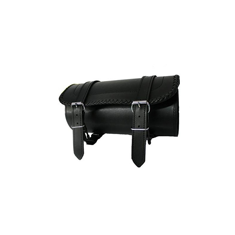 Bikers Gear MOTORCYCLE PU LEATHER BIKERS TOOL ROLL BRAIDED SISSY