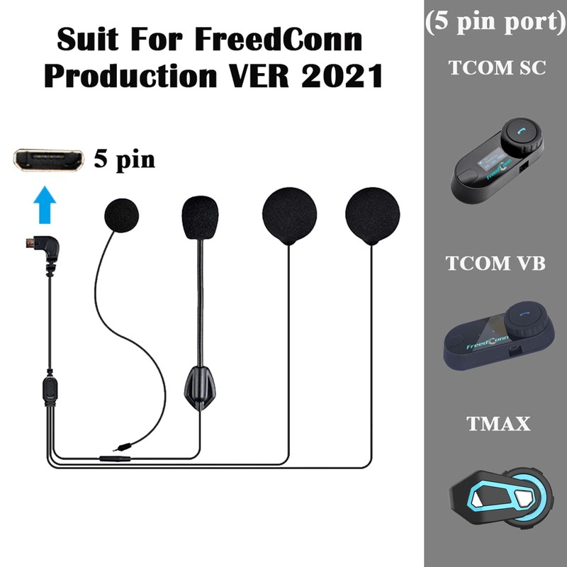 FreedConn Motorcycle Headset Intercom / Helmet Bluetooth System, Microphone and