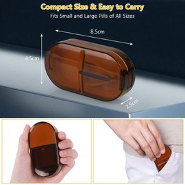 ACWOO ACWOO Tablettenteiler, Tablettenteiler für Kleine und Große Tabletten, Tablettenschneider in Halbe Viertel Schneiden, Pillenschneider Tablettenzerteiler für Reise & Täglichen (Transparente Braun)