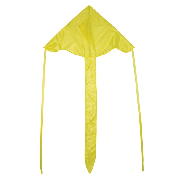 In the Breeze Yellow 43 Inch Fly-Hi Kite - Single Line - Ripstop Fabric - Includes Kite Line and Bag