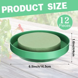 Perthlin 12 Pieces DIY Flower Foam with Bowl Kit 6.5 Inch Large Size Round Floral Foam Blocks Green DIY Flower Arrangement Kit Floral Flower Arranging Supplies for Wedding Birthday Party Decoration