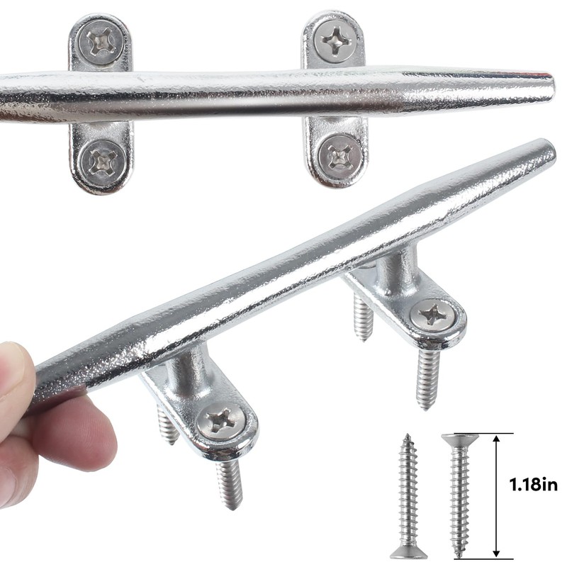 VEITHI 6 inch Chromium-Plated Boat Cleat 4 Pack, Boat Dock