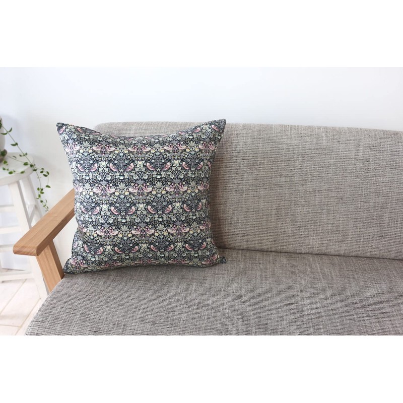 DDintex FLORET LONDON Throw Pillow Case Strawberry Thief Gray 45x45cm