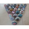 Set of 20 Handmade Mandala Colourful Ceramic and Metal Knobs