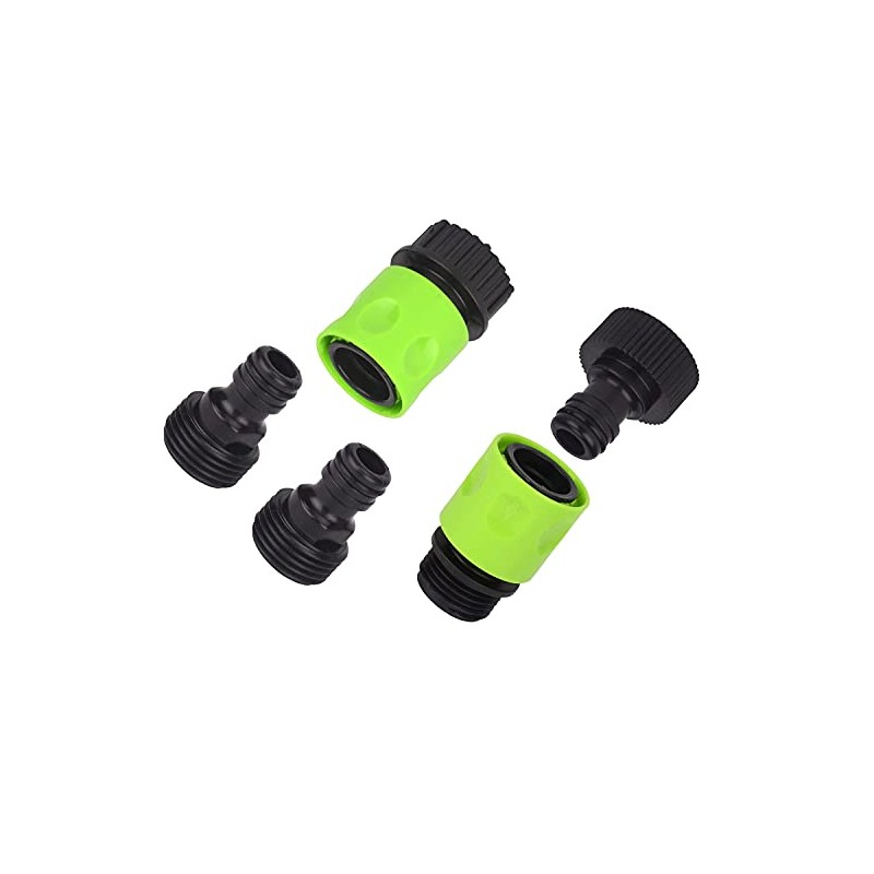 Set of 5 Complete Garden Hose Quick Connect Kit Plastic