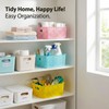 Colorful Small Plastic Storage Woven Baskets, 6 Pack Versatile Shelf
