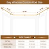 Bay Window Curtain Rods, USFOOK Gold Curtain Rods for Bay