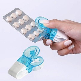 Pill punch capsule eject portable pill box case pill box mini portable pill extruder punching machine mini egg 5ea