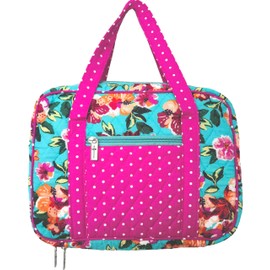 DIWI Quilted Bible Cover Extra Large Sizes 11.25 X 8.25 X 2.75 Inches Bible Tote Good Book Case (XL, C2 Pink Garden)