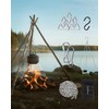 Campfire Tripod,Portable Triangle Grill Camping Tripod for Cooking Fire Pit