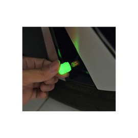 Marcraft Fluorescent Green, Glowing, Glow In The Dark Plastic Tyre Wheel Valve Caps Dust Caps (4 Pack) Universal for Cars, SUVs, Bicycles, Motorcycles, Trucks | Hex Shape | Screw-On
