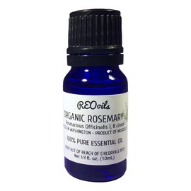 Organic Rosemary Essential Oil from Morrocco, Rosmarinus Officinalis 10 mL, Euro Dropper